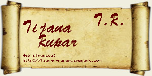 Tijana Rupar vizit kartica